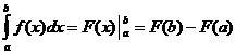 integral(a..b, f(x)*dx) = F(b) - F(a)
